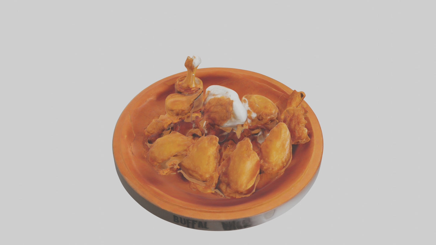3D model Buffalo wings model VR / AR / low-poly