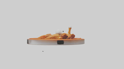 3D model Buffalo wings model VR / AR / low-poly