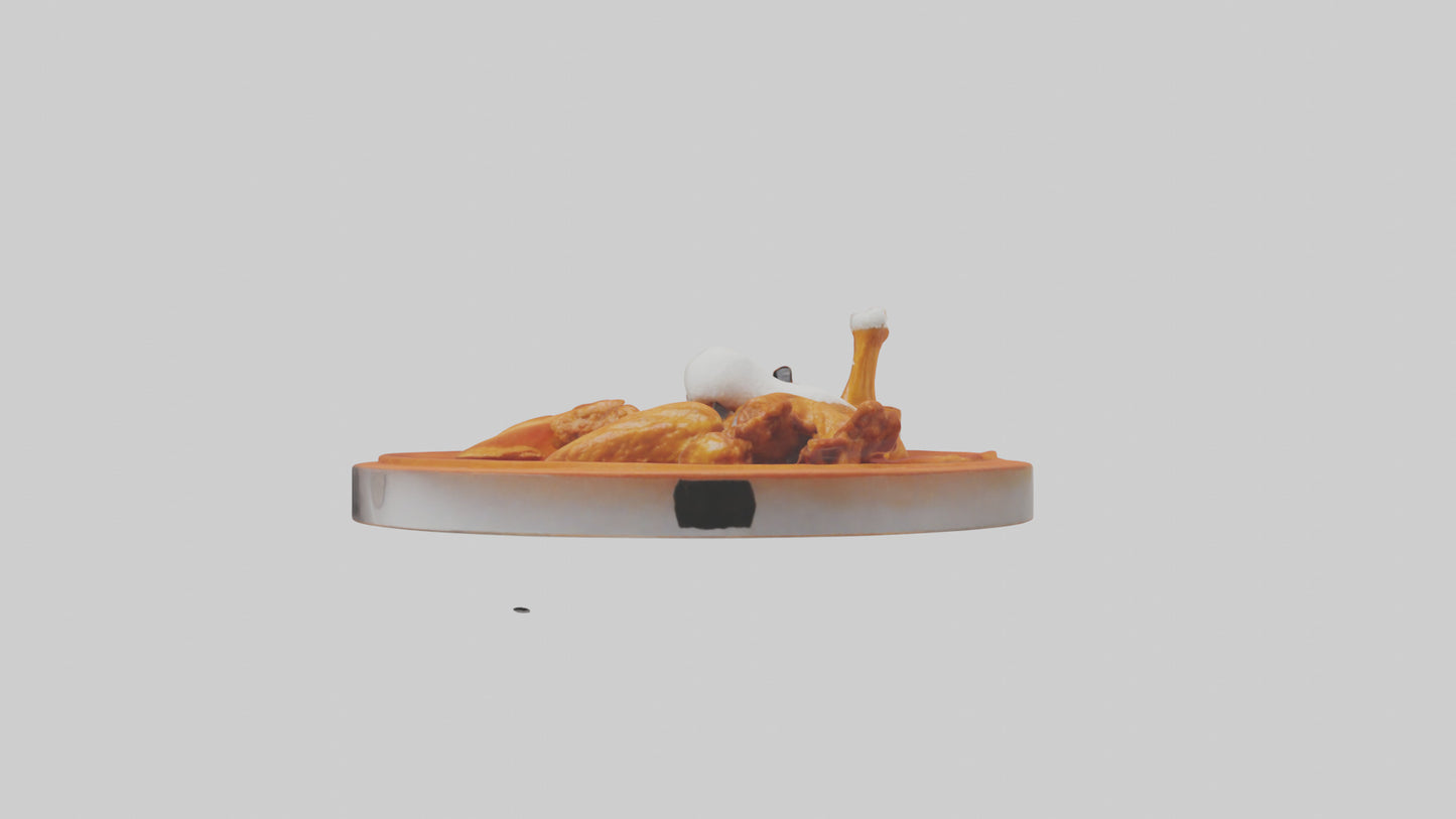 3D model Buffalo wings model VR / AR / low-poly