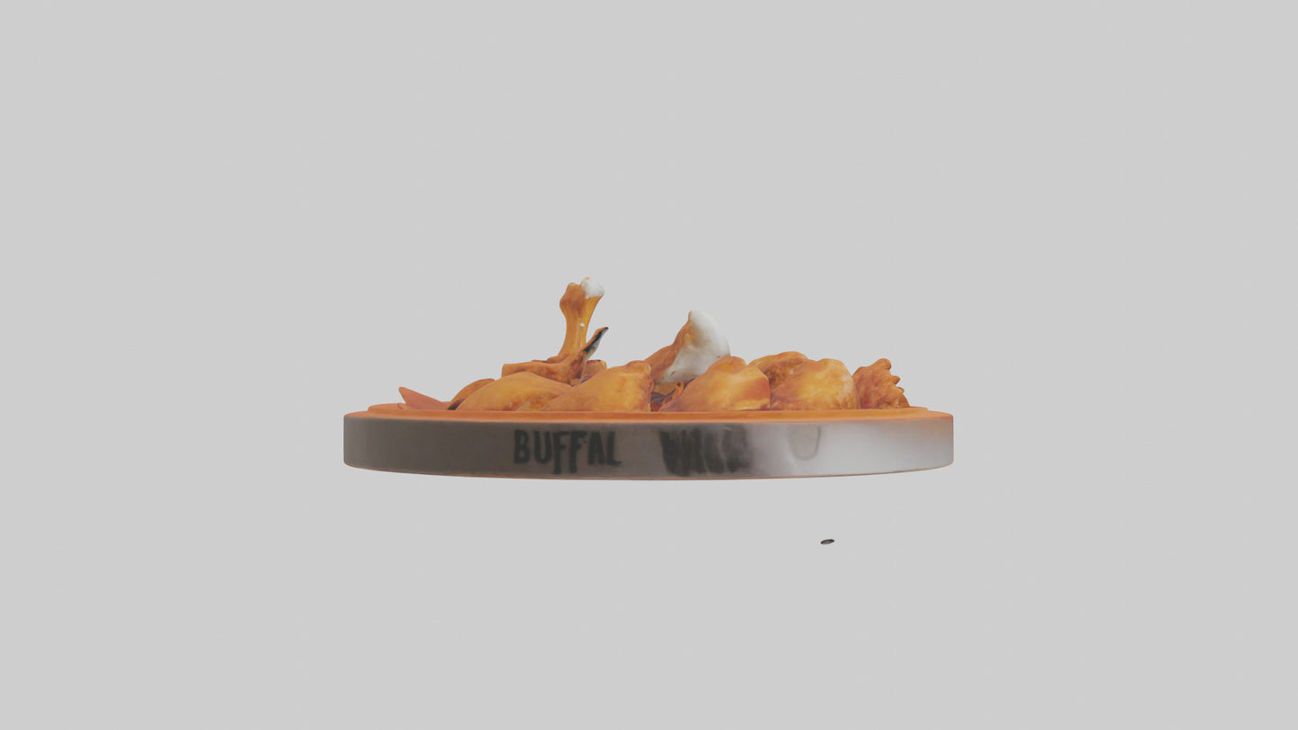 3D model Buffalo wings model VR / AR / low-poly
