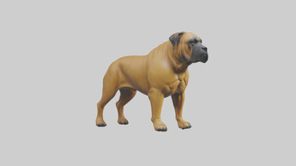Bull Mastiff guarding model VR / AR / low-poly