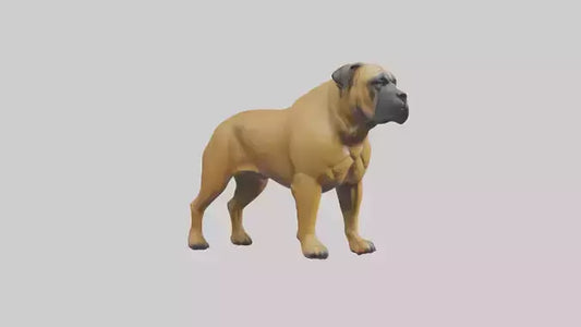 Bull Mastiff guarding model VR / AR / low-poly