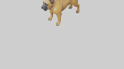 Bull Mastiff guarding model VR / AR / low-poly
