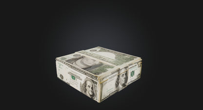 3D model bundle of dollars  VR / AR / low-poly