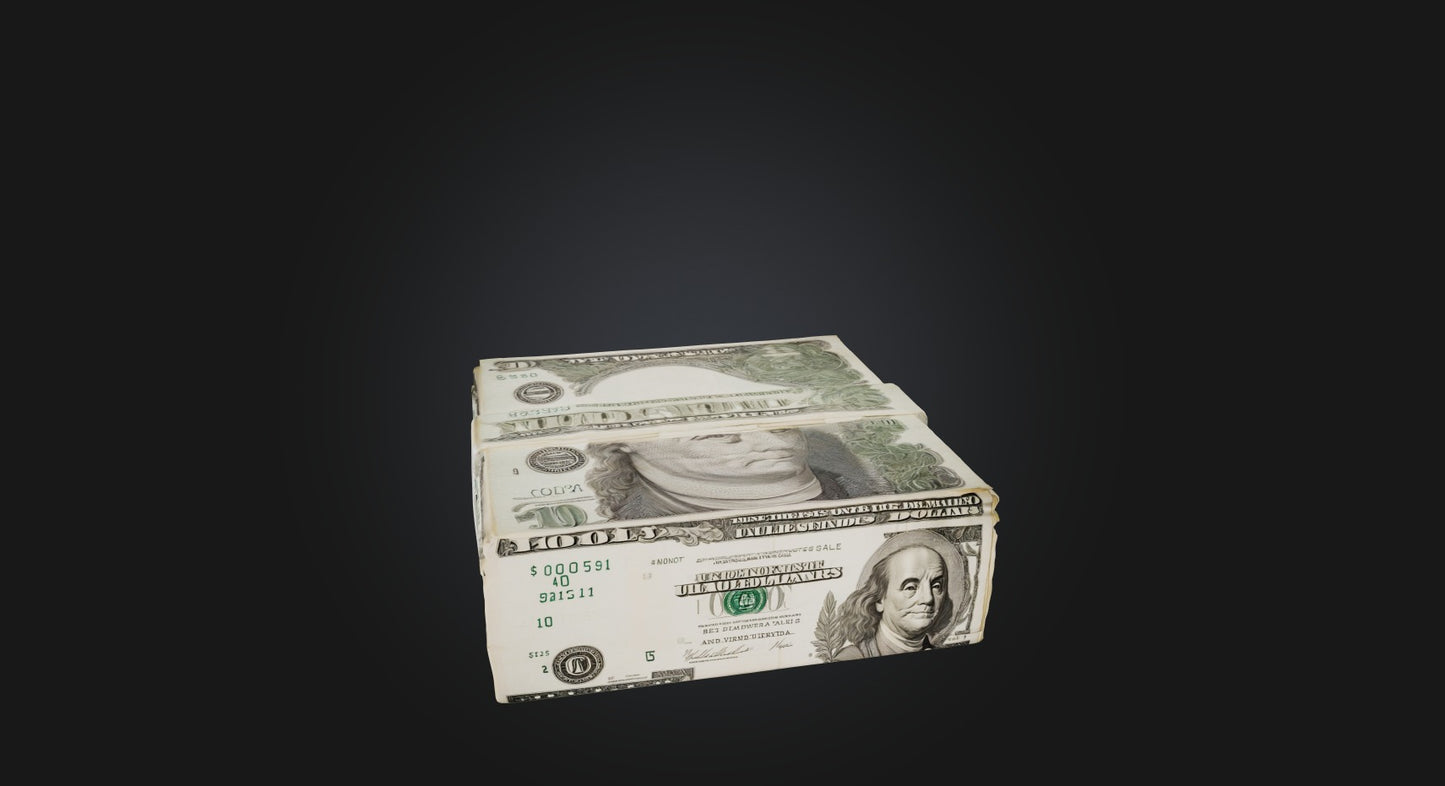 3D model bundle of dollars  VR / AR / low-poly