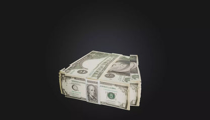 3D model bundle of dollars  VR / AR / low-poly