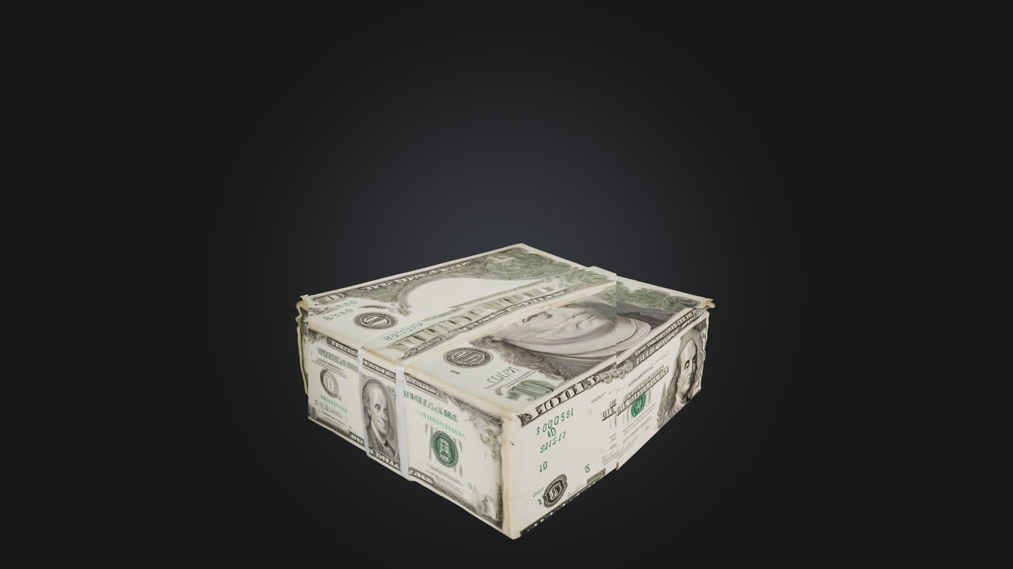 3D model bundle of dollars  VR / AR / low-poly