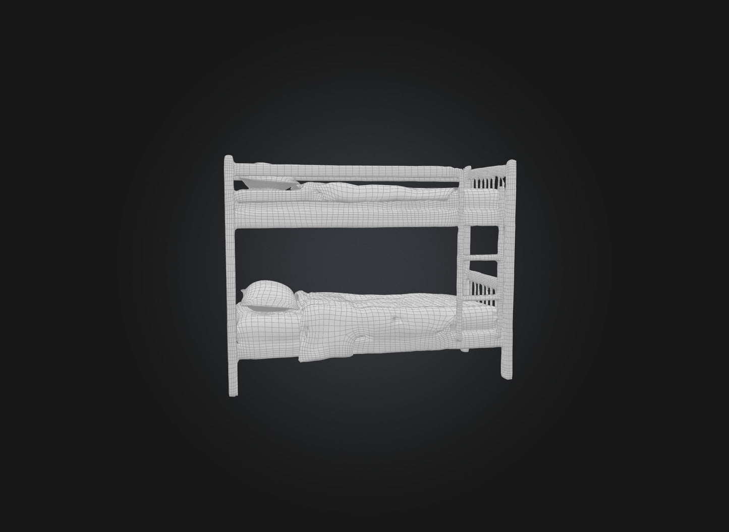 3D model bunk bed model VR / AR / low-poly