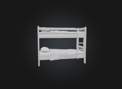 3D model bunk bed model VR / AR / low-poly