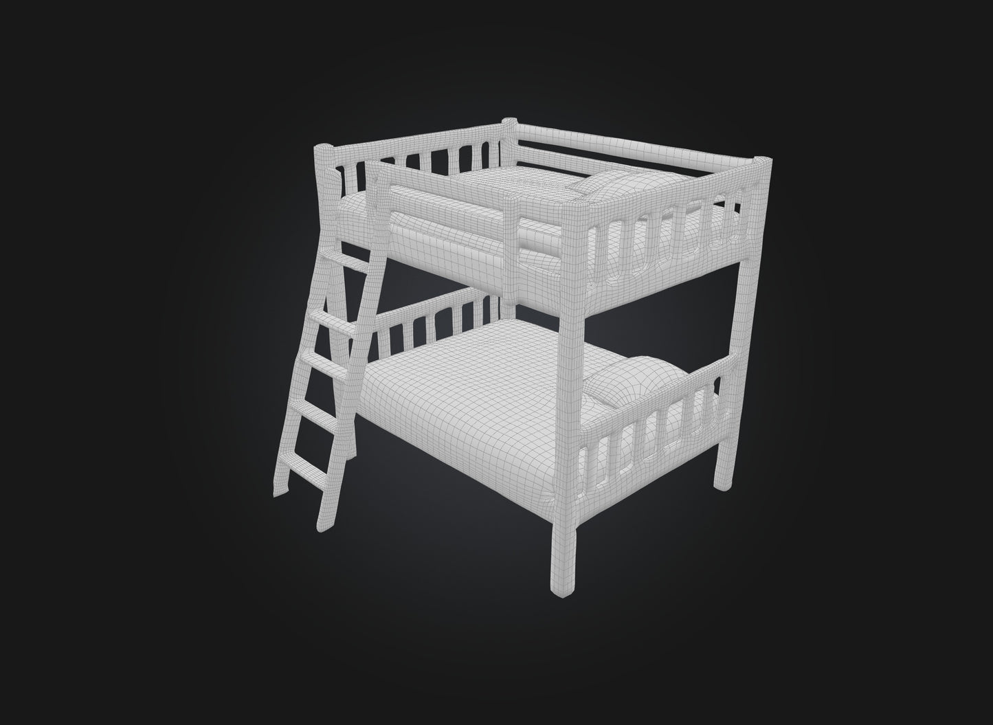 3D model bunk bedd VR / AR / low-poly