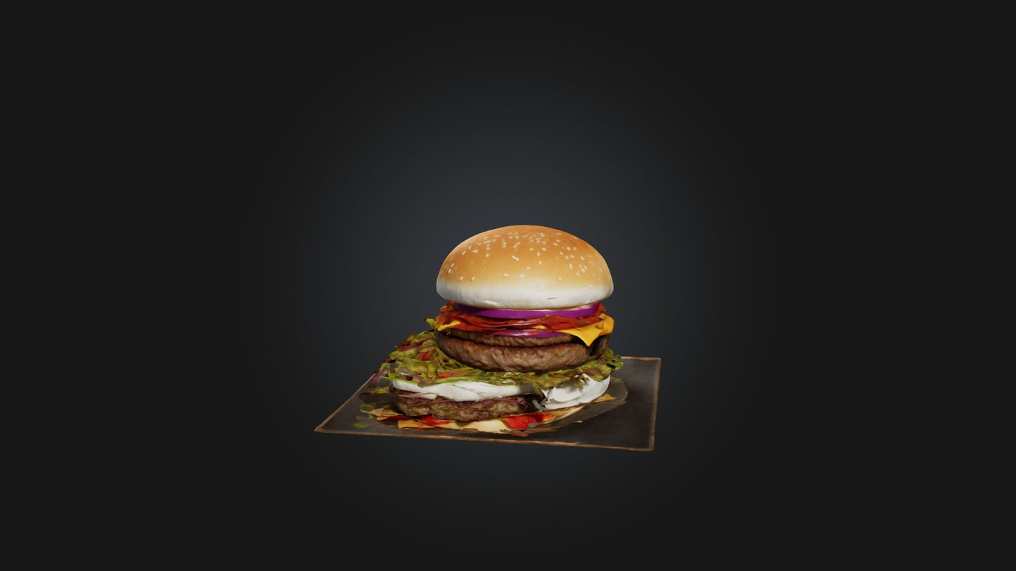 3D model Burger Model VR / AR / low-poly