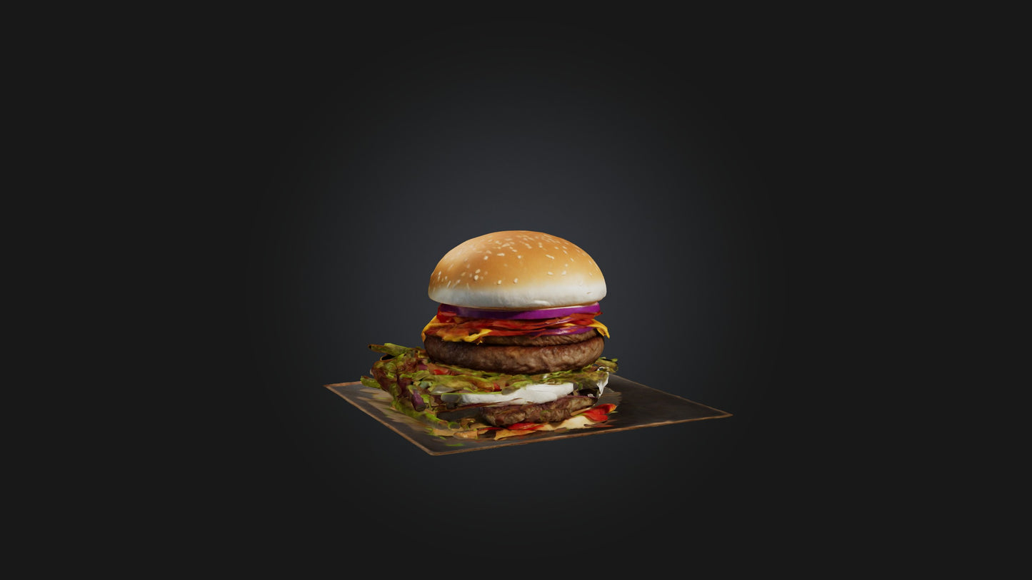 3D model Burger Model VR / AR / low-poly