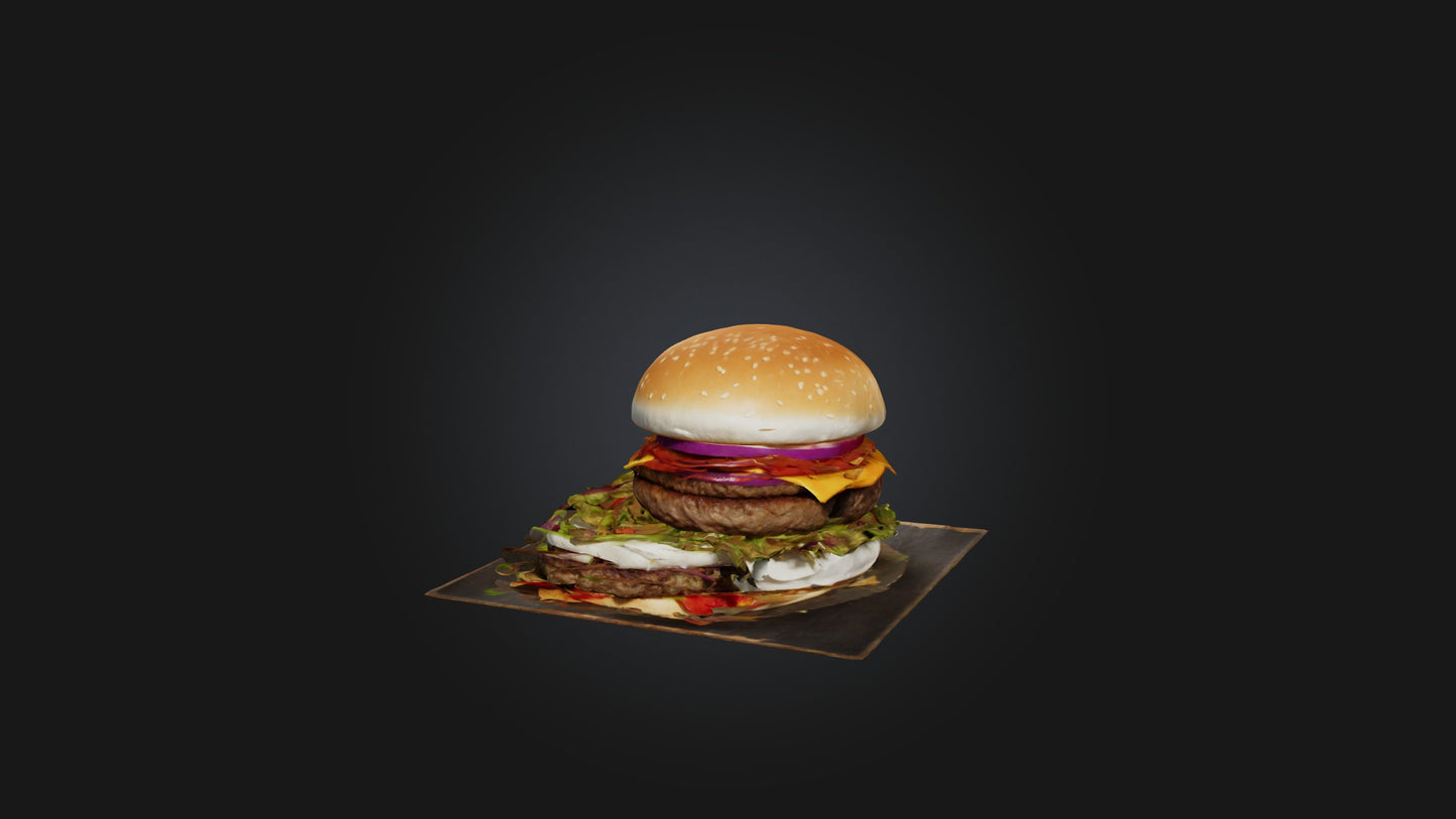 3D model Burger Model VR / AR / low-poly