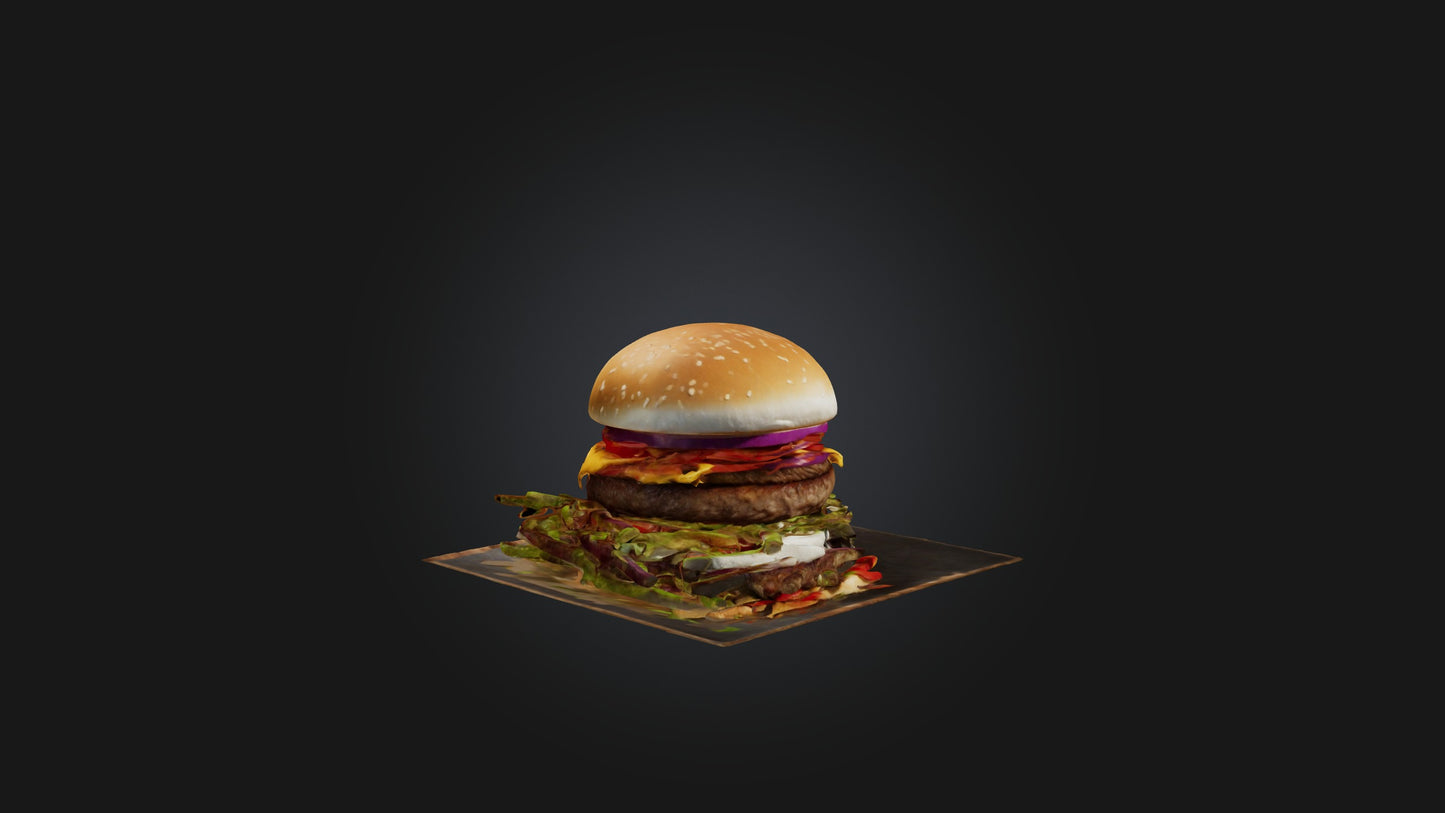 3D model Burger Model VR / AR / low-poly