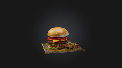 3D model Burger Model VR / AR / low-poly