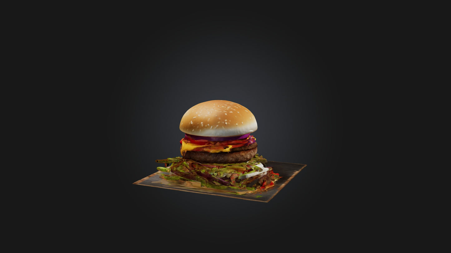 3D model Burger Model VR / AR / low-poly