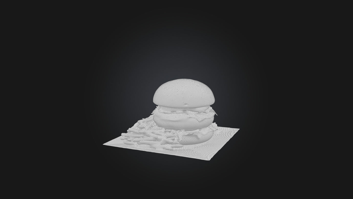 3D model Burger Model VR / AR / low-poly
