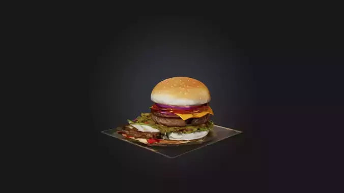 3D model Burger Model VR / AR / low-poly
