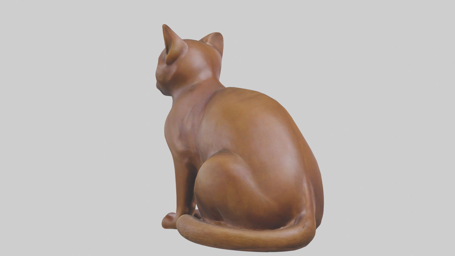 3D model Burmese Cat statue model VR / AR / low-poly