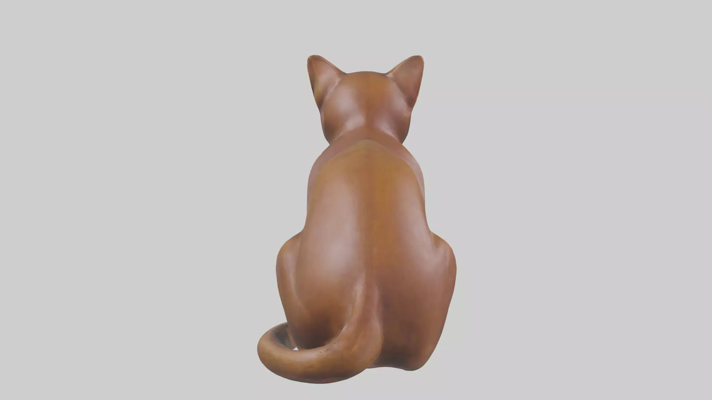 3D model Burmese Cat statue model VR / AR / low-poly