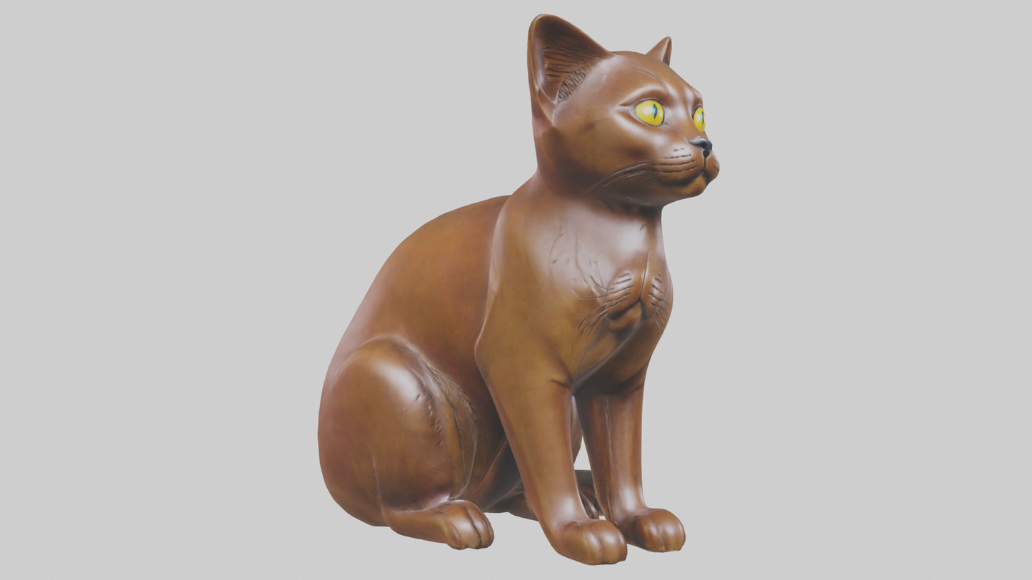3D model Burmese Cat statue model VR / AR / low-poly
