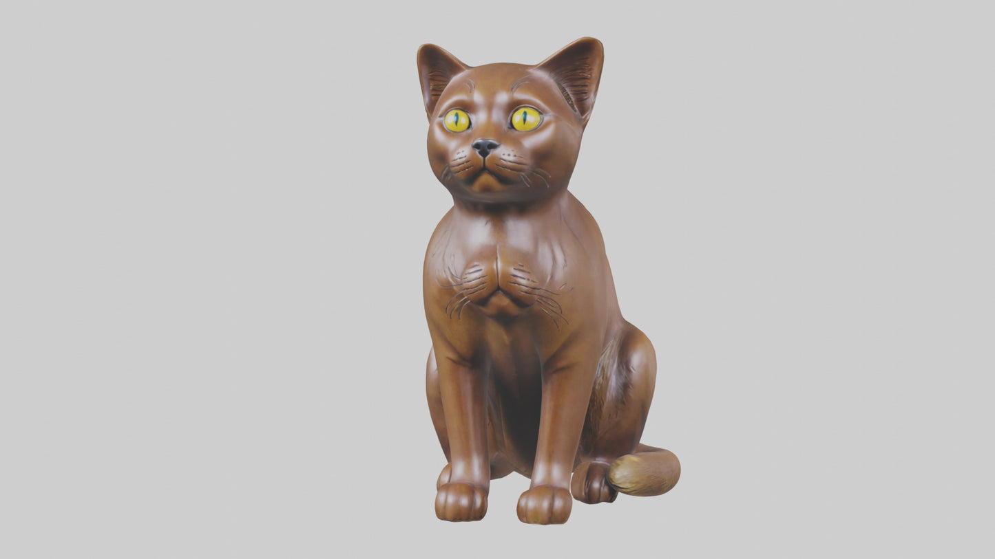 3D model Burmese Cat statue model VR / AR / low-poly