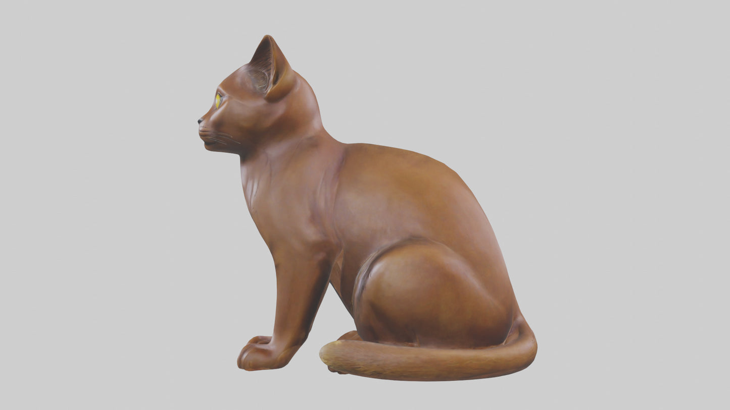 3D model Burmese Cat statue model VR / AR / low-poly