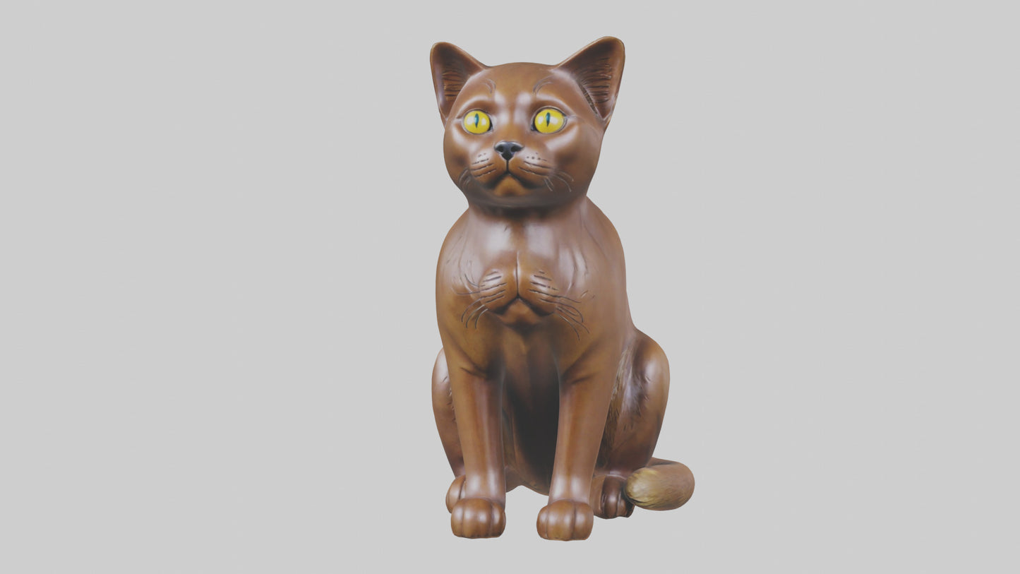 3D model Burmese Cat statue model VR / AR / low-poly