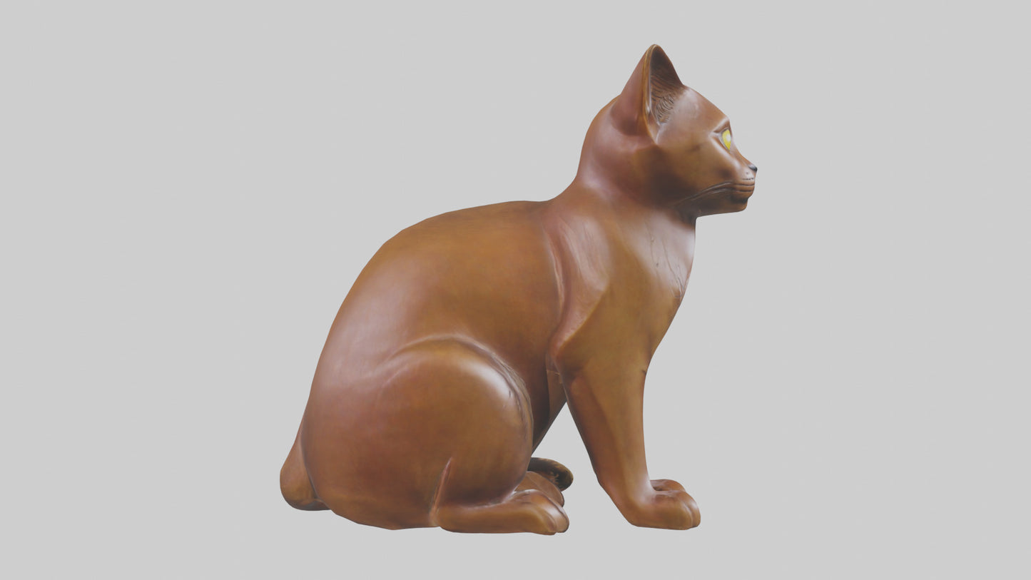 3D model Burmese Cat statue model VR / AR / low-poly