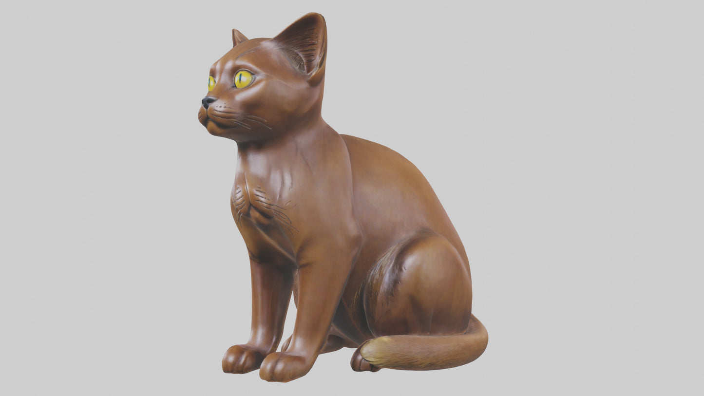3D model Burmese Cat statue model VR / AR / low-poly