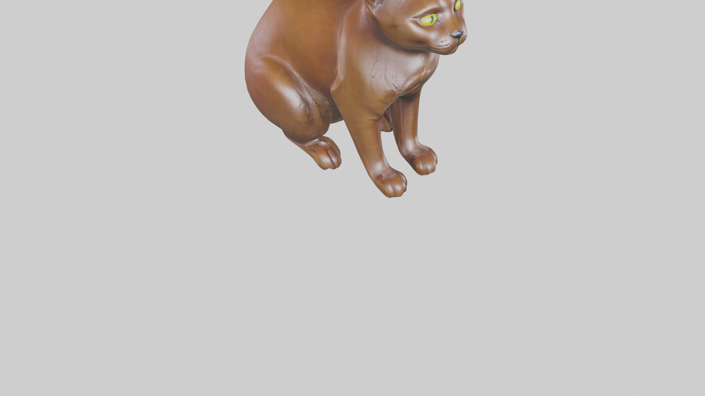 3D model Burmese Cat statue model VR / AR / low-poly