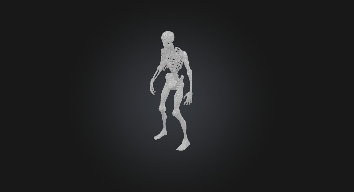 3D model burnt human body  VR / AR / low-poly