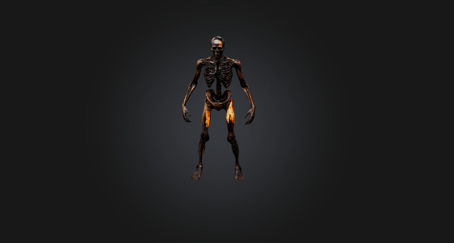 3D model burnt human body  VR / AR / low-poly