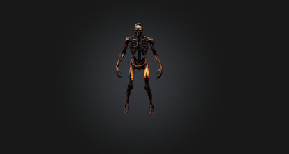 3D model burnt human body  VR / AR / low-poly