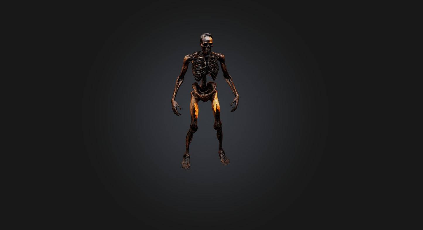 3D model burnt human body  VR / AR / low-poly