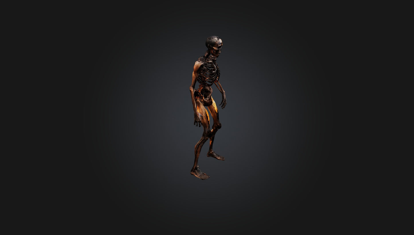 3D model burnt human body  VR / AR / low-poly