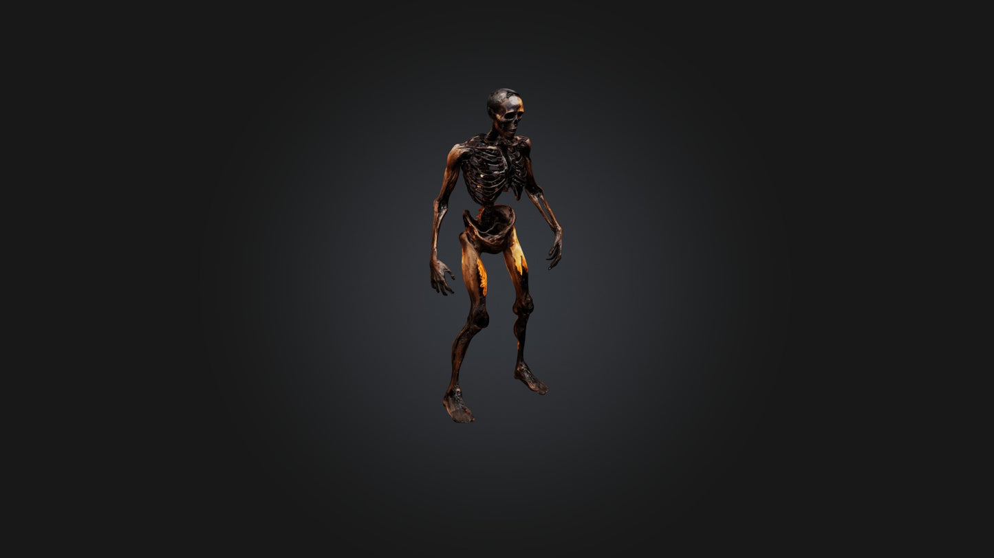 3D model burnt human body  VR / AR / low-poly