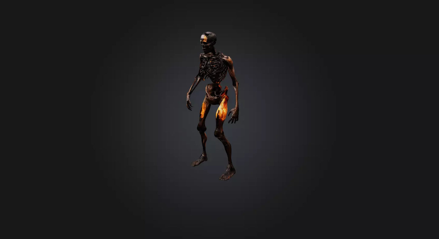 3D model burnt human body  VR / AR / low-poly