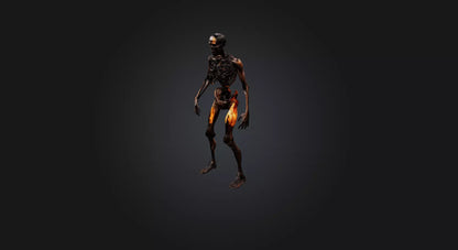 3D model burnt human body  VR / AR / low-poly
