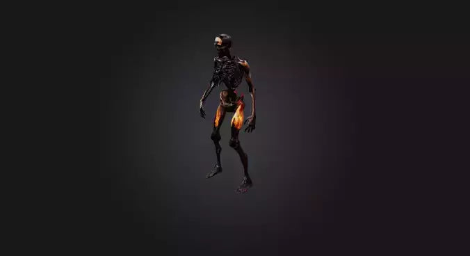 3D model burnt human body  VR / AR / low-poly