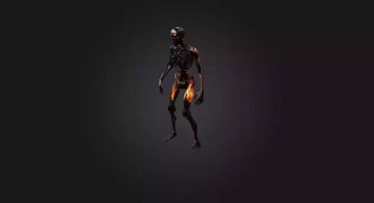 3D model burnt human body  VR / AR / low-poly