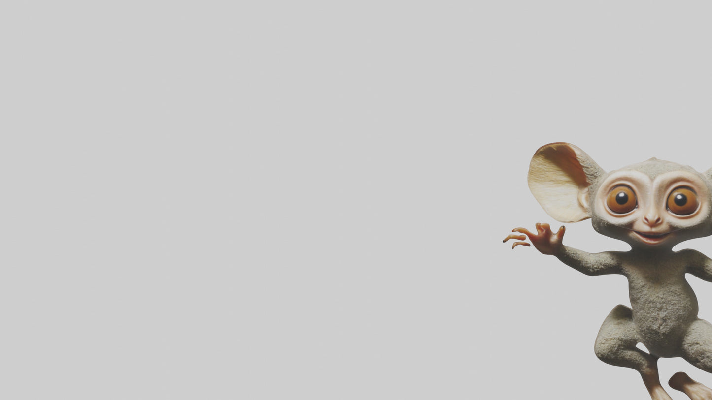 3D model Bush Baby leaping model VR / AR / low-poly