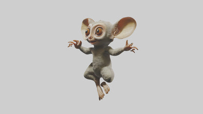3D model Bush Baby leaping model VR / AR / low-poly