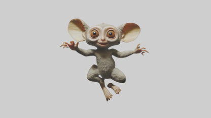 3D model Bush Baby leaping model VR / AR / low-poly