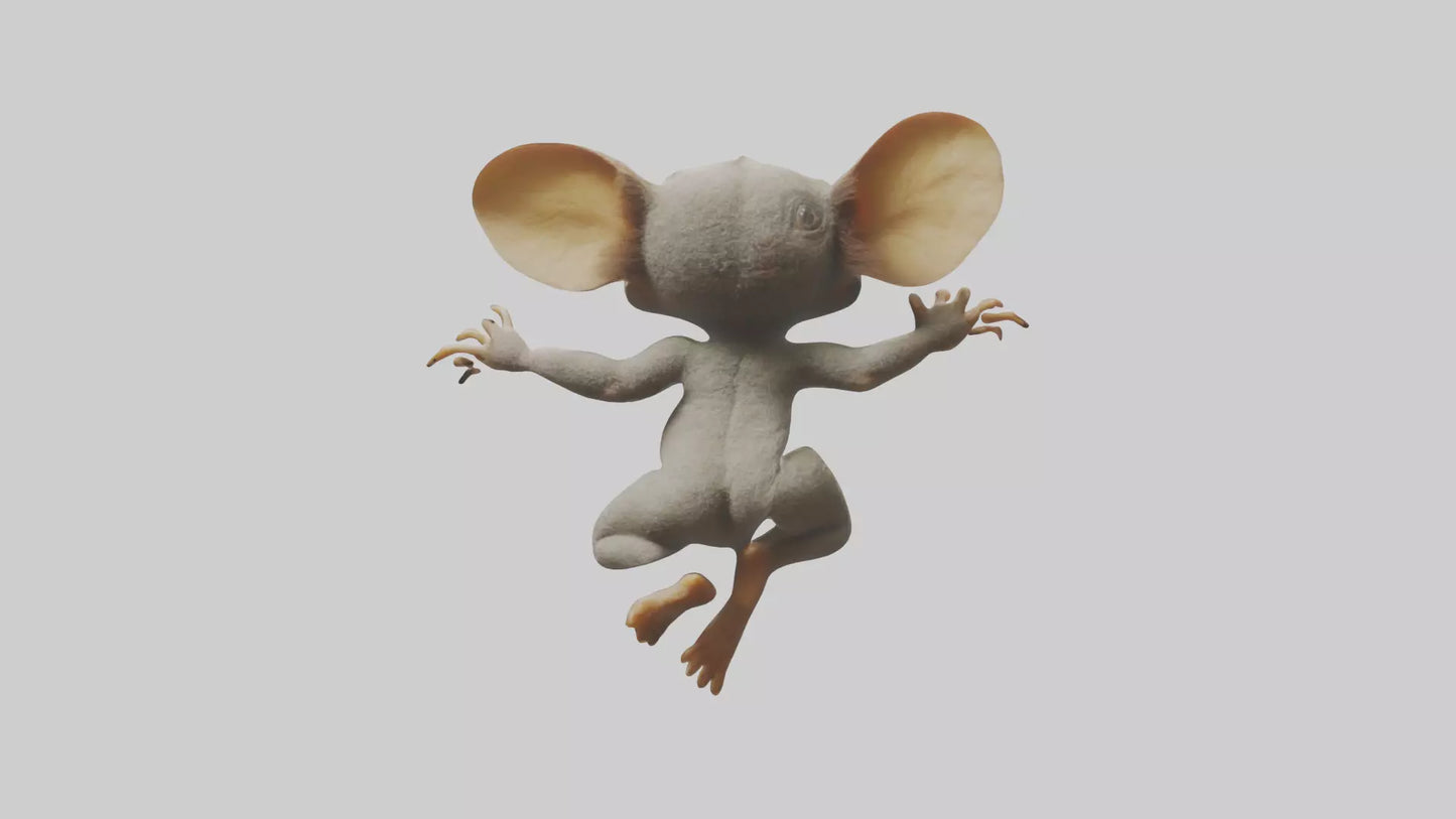 3D model Bush Baby leaping model VR / AR / low-poly