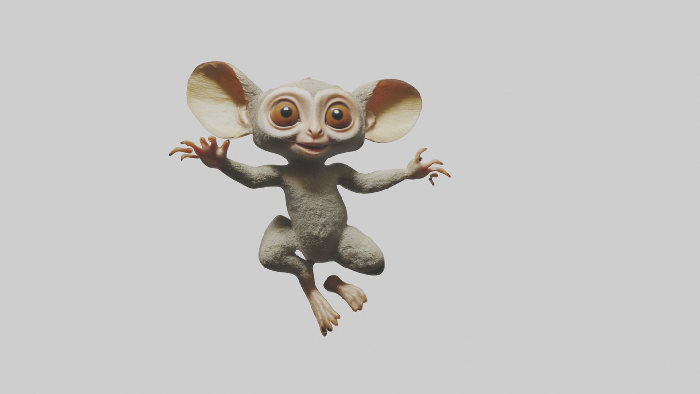 3D model Bush Baby leaping model VR / AR / low-poly