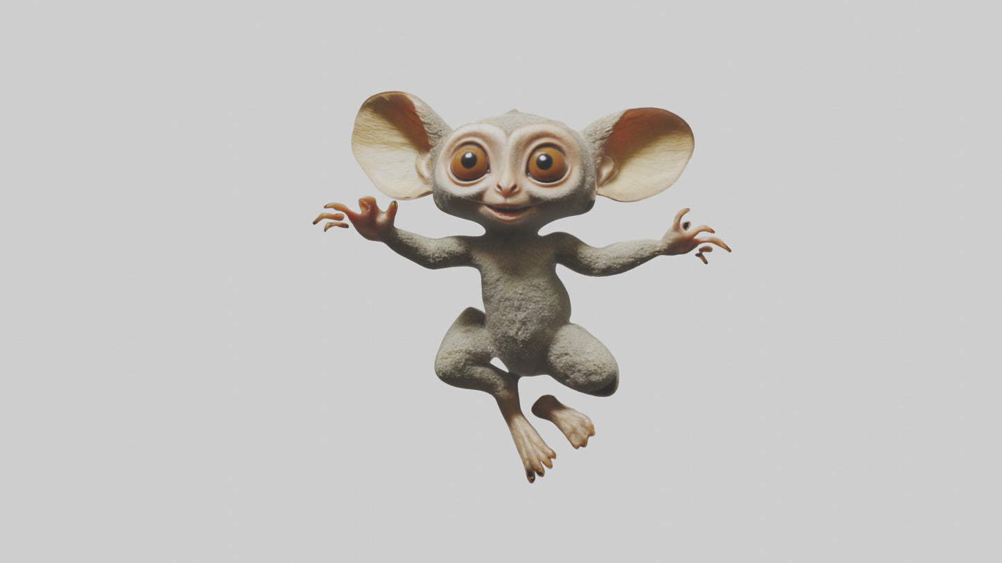 3D model Bush Baby leaping model VR / AR / low-poly