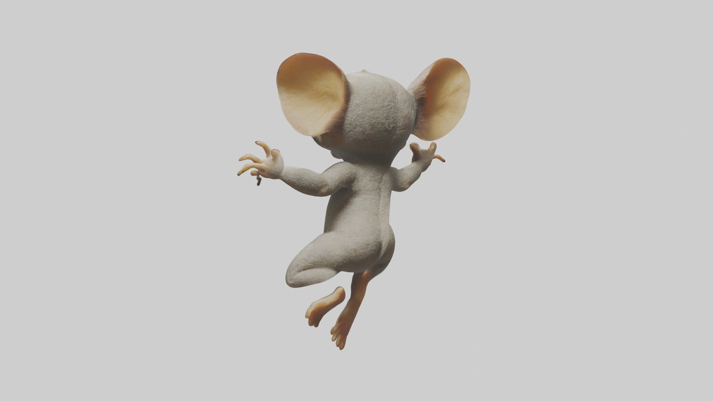 3D model Bush Baby leaping model VR / AR / low-poly