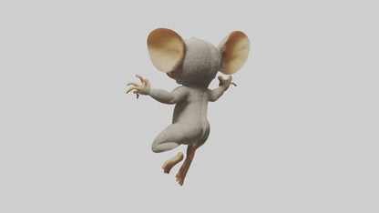 3D model Bush Baby leaping model VR / AR / low-poly