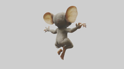 3D model Bush Baby leaping model VR / AR / low-poly